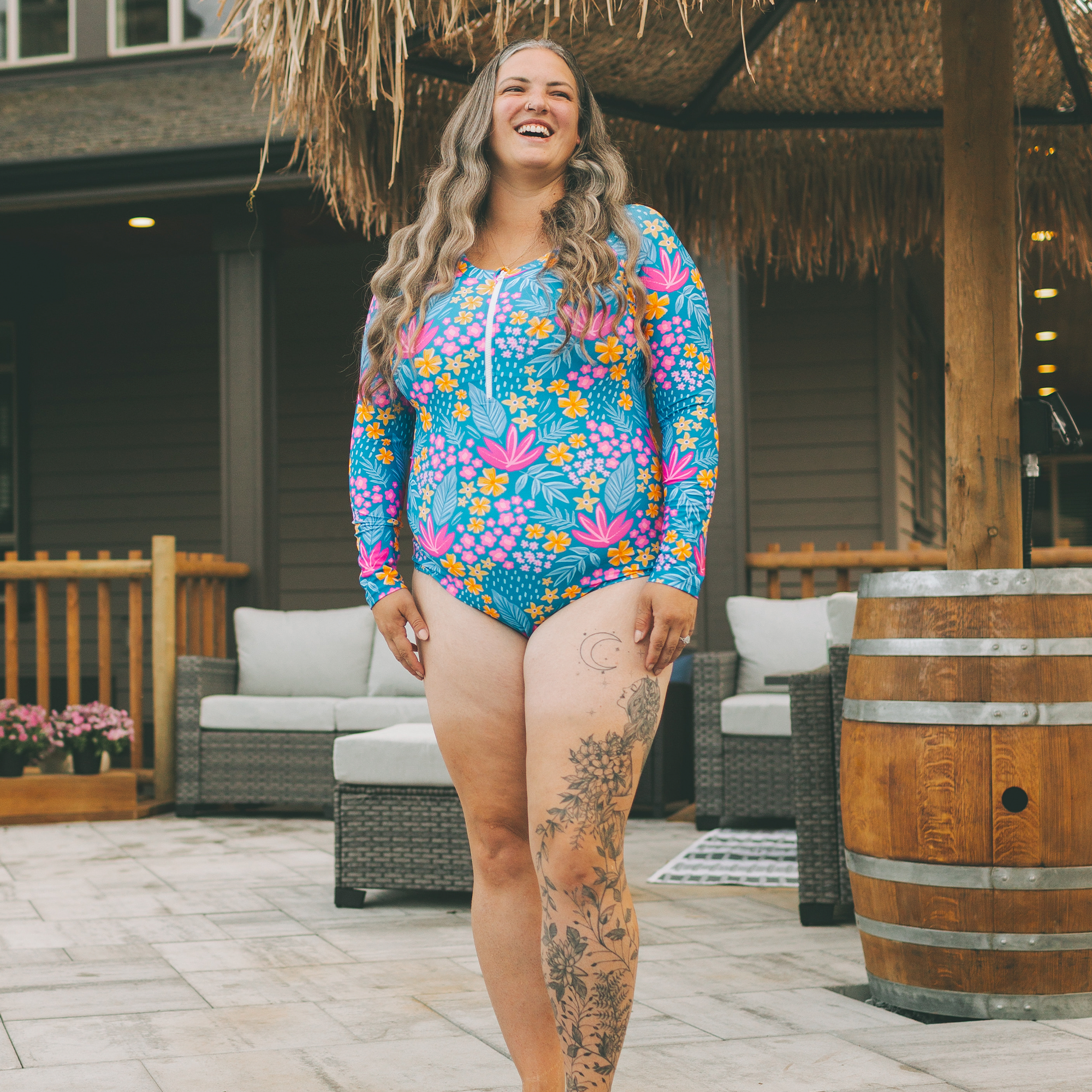 Women's Rashguard - Bloom Lagoon