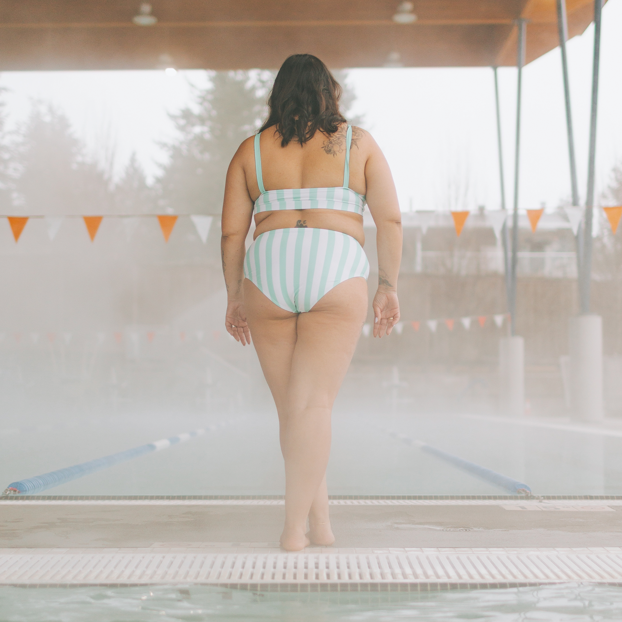 Ladies' High Waisted Bottom - Cabana Stripe