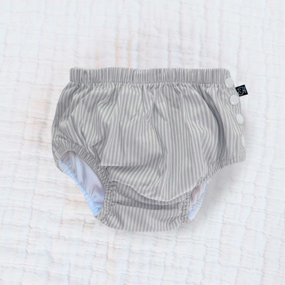 Swim Diaper Gray Seersucker - LEFTOVERS FINAL SALE