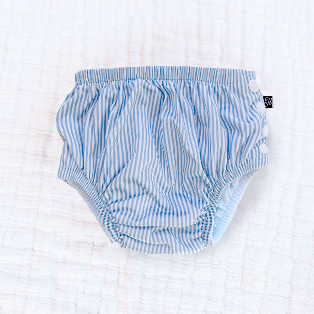 Swim Diaper - Faux Seersucker Light Blue