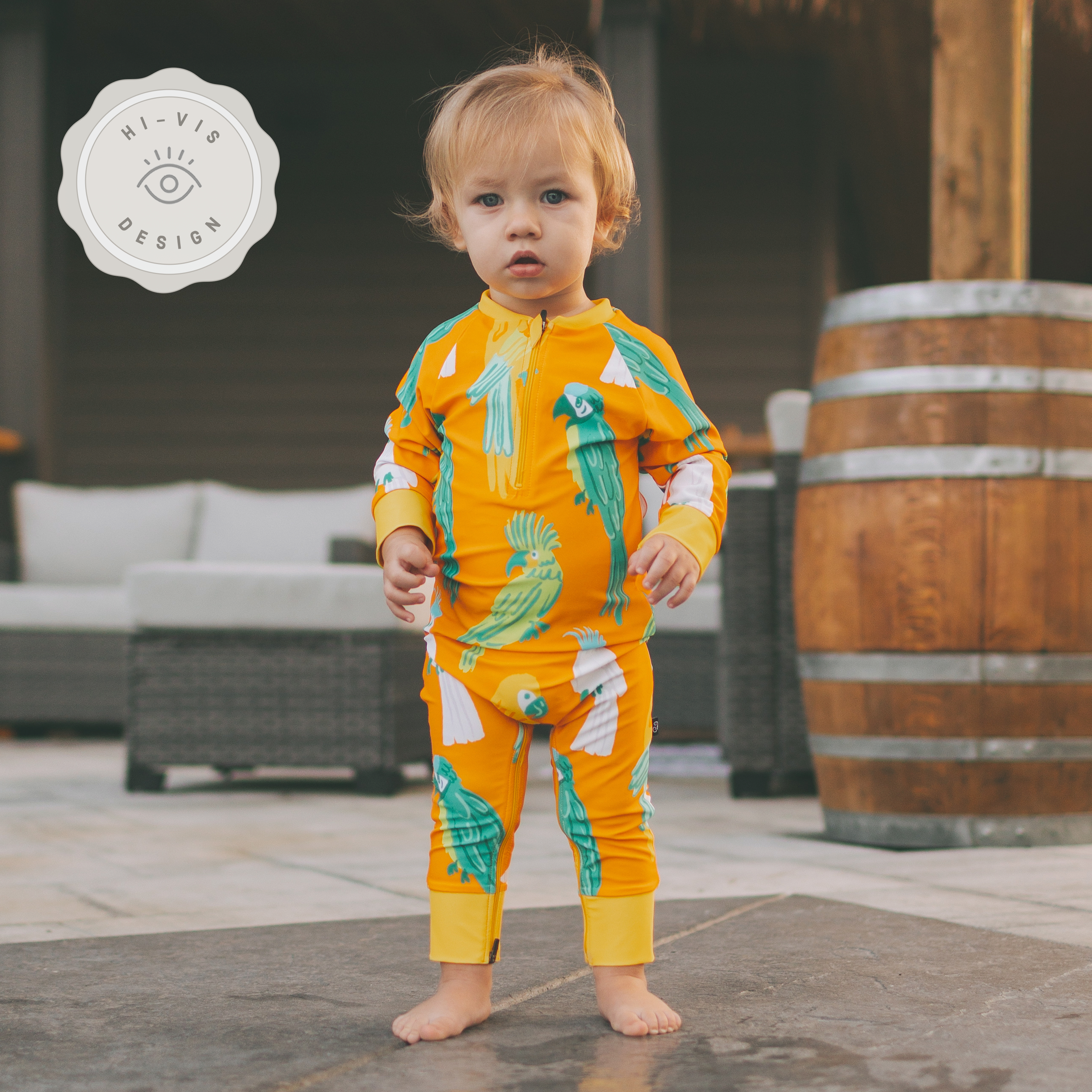 DEFECT - Full Length Zip Sunsuit - Parrotdise