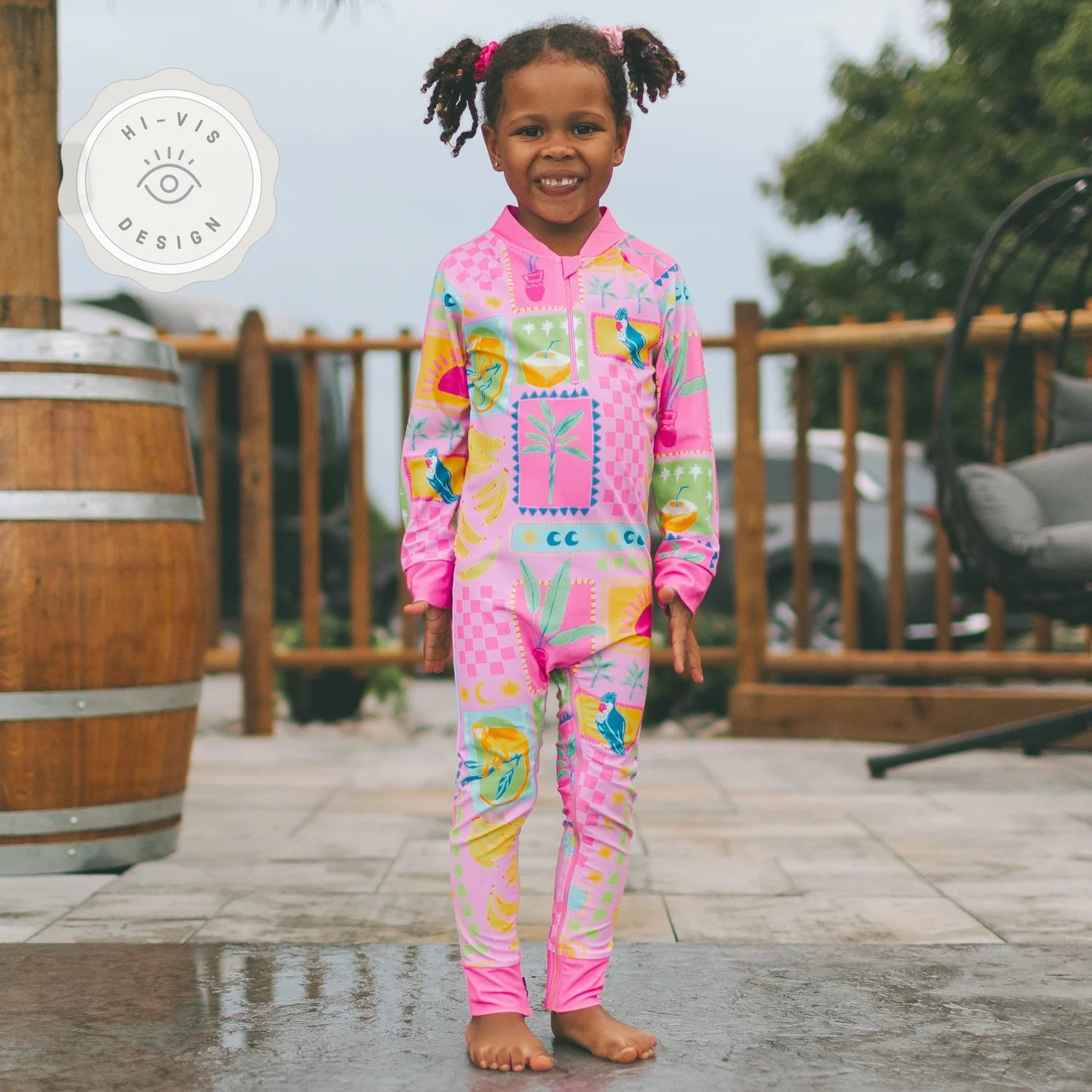 DEFECT - Full Length Zip Sunsuit - Patch of Paradise