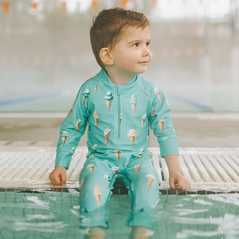 Baby Swimsuit - UPF 50 - Full Coverage - Diaper Zipper – All Is