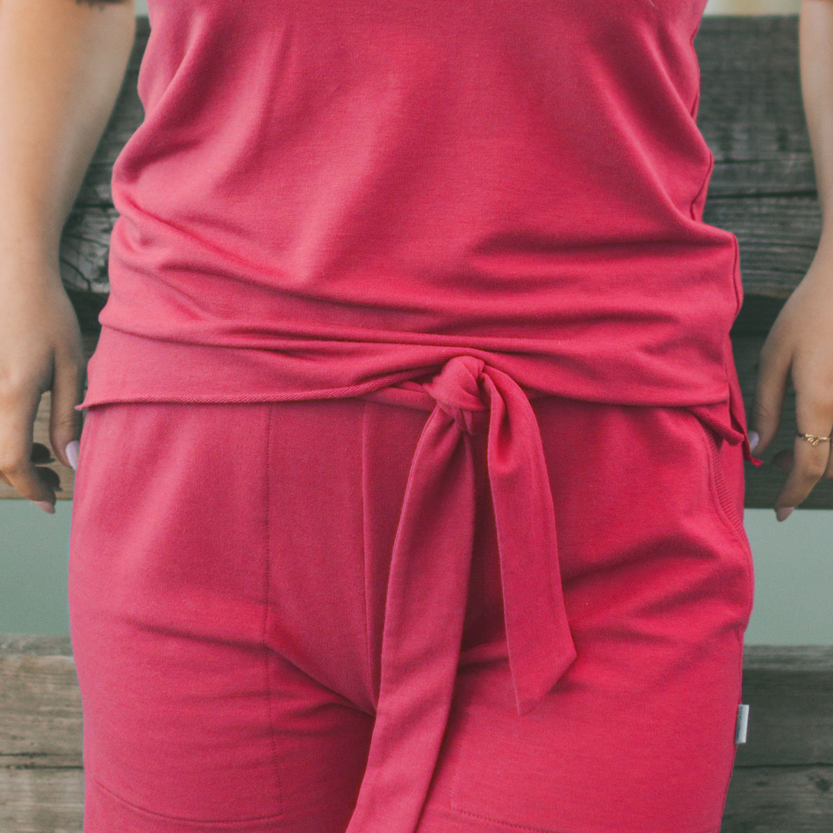 Hum X Honey Women's Tie Short Hot Pink Honeysuckle Swim