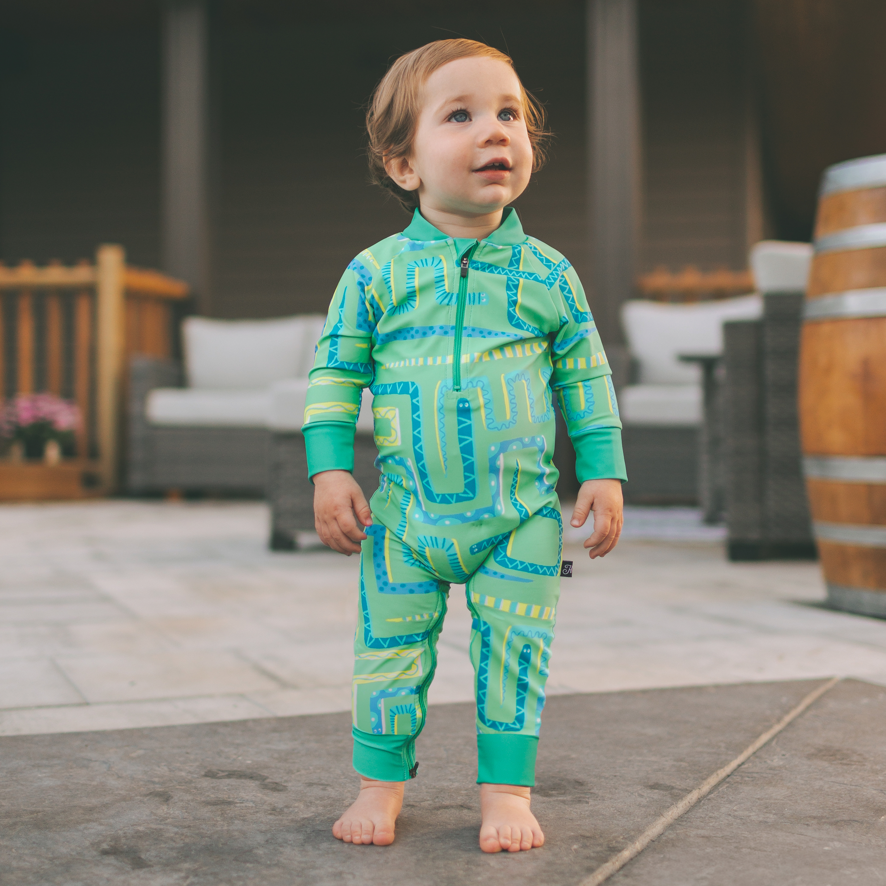 DEFECT - Full Length Zip Sunsuit - Amazing Snakes