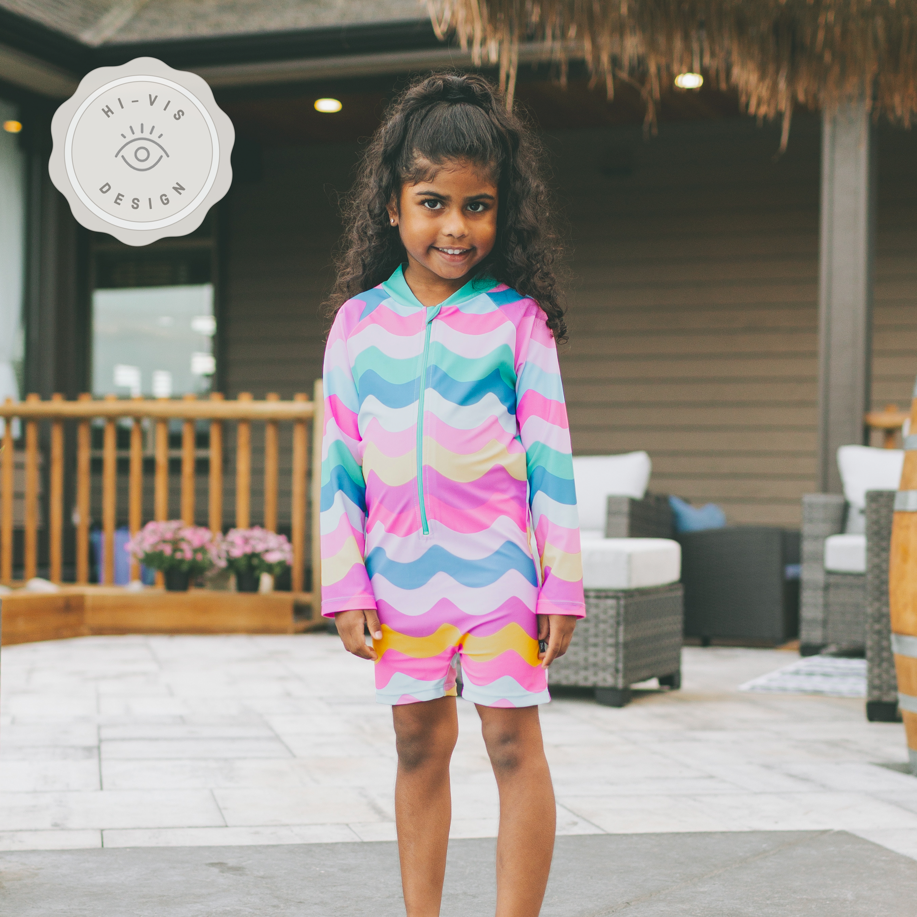 DEFECT - Shorty Sunsuit -Hue-nami