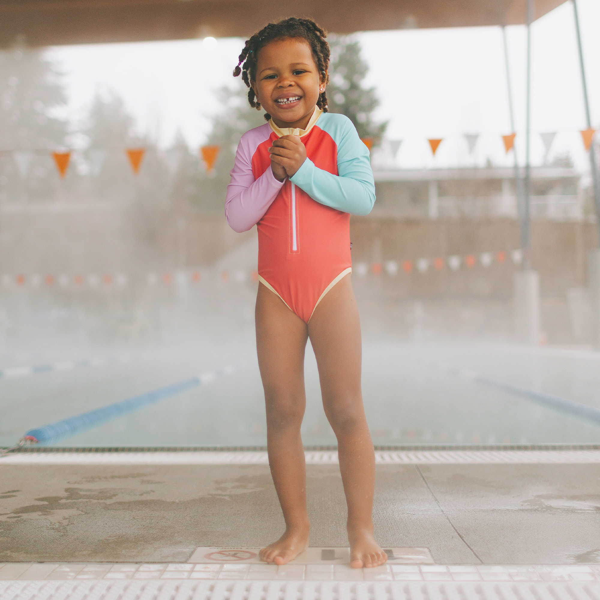 Long Sleeved Bodysuit - Ice Pop Colour Block
