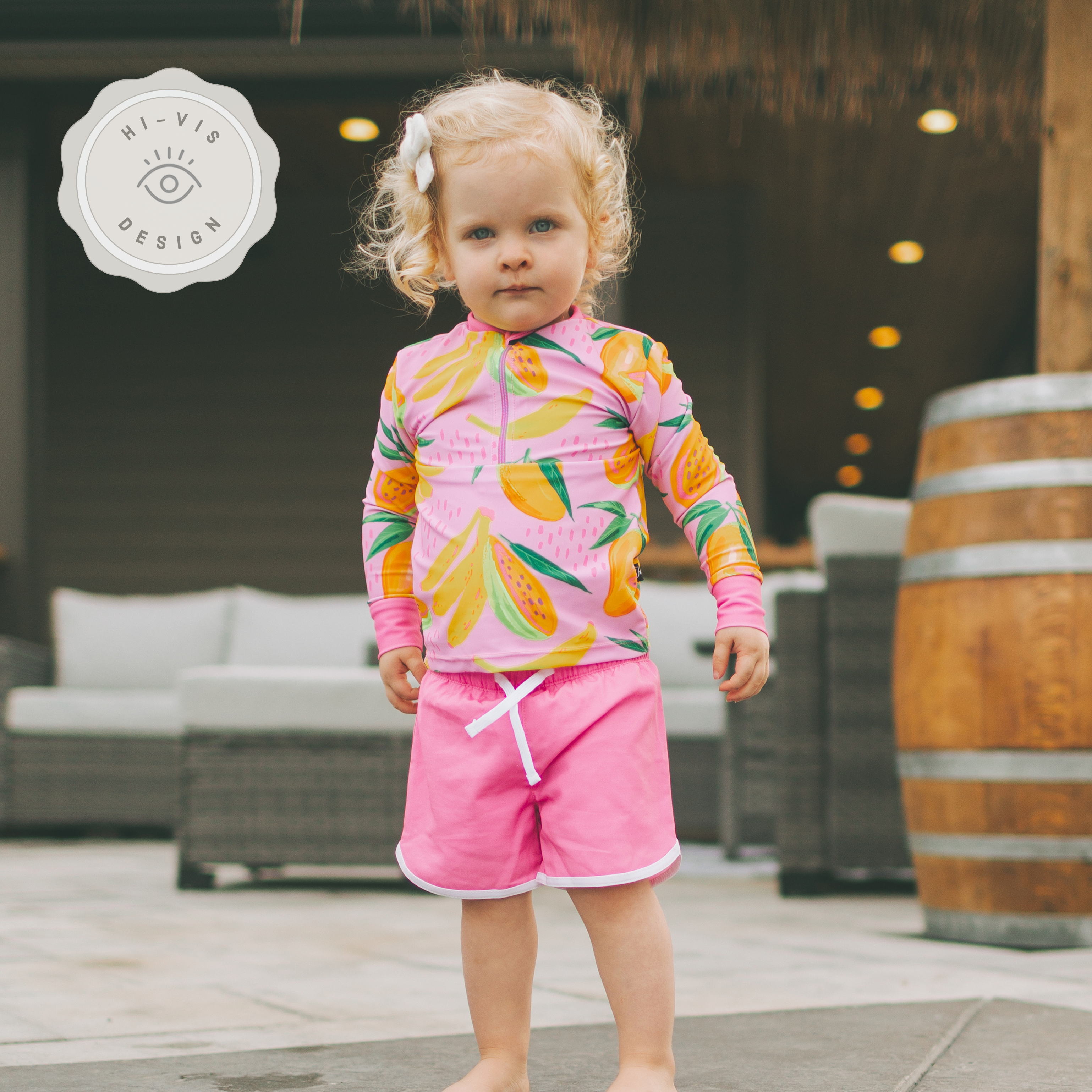 DEFECT - Kid's Trunks - Bright Pink, White Trim